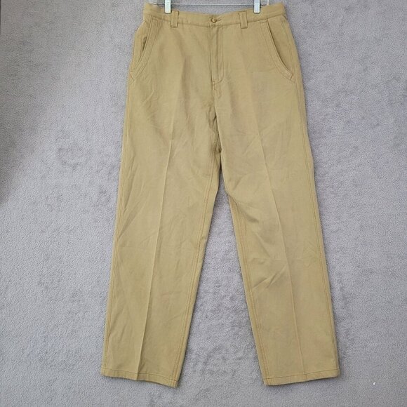 Tommy Bahama Mens Khaki Casual Pants Size 34x32 Silk & Cotton Blend   JCT - Picture 1 of 8